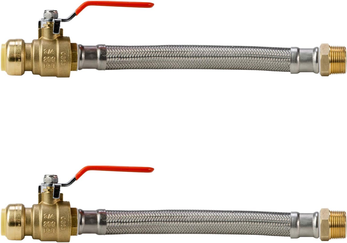 LittleWell AHPF12MNPT12X2 12 inch Braided Stainless Steel Hose