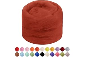 JeogYong Needle Felting Wool, 1.76oz Wool Roving Chunky Wool Yarn, Caramel Wool Roving Yarn for Needle Felting, Wet Felting, Felting Projects, DIY Crafts