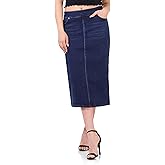 REKKUNA Women’s Pull-On Stretch Denim Skirt – Soft Jean Fabric, Slim Fit, High Rise, Everyday Casual Style
