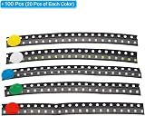 PATIKIL 0805 SMD LED Diodes 100 Pcs 5 Colors 1.8-3V Surface Mount Lights DIY view 3