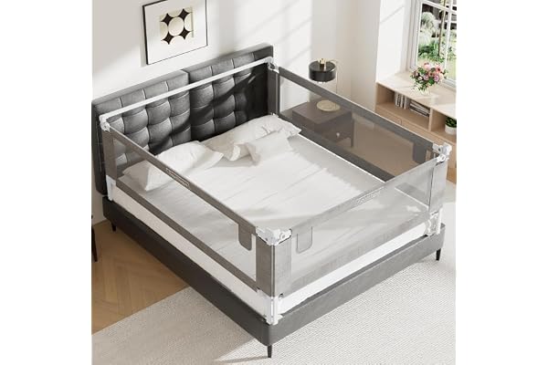3-Pack King Size Bed Rails for Toddlers -Height Adjustable Baby Bed Rail Guard Specially Designed for King Size Bed (78.7"x78