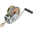 ZOENHOU 1600lbs Capacity Heavy Duty Hand Winch with 49FT / 15m Steel Cable, Hand Crank Winch, Boat Trailer Winch Manual Winch with Hook and Gear Grease, for Pulling Boat Trailer Truck