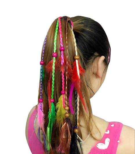 Flyott Colourful Set Of 3 Handmade Boho Hippie Hair Rope Hair