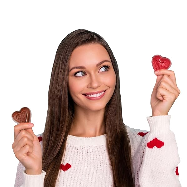 FRUIDLES VALENTINE’S DAY MILK CHOCOLATE HEARTS, PARTY BAG FILLERS, RED INDIVIDUALLY WRAPPED FOILS, KOSHER CERTIFIED (HALF-POUND)
