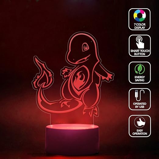 Amazon Co Jp Cmlart Pokemon Go Tribalヒトカゲ3dランプ夜間7色変更bestギフトnight Light Led家具デスクテーブル照明ホーム装飾おもちゃ Cmlart ベビー マタニティ