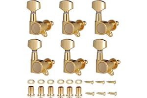 Tailcle 6R Locking Tuners, Guitar Tuning Tuner Pegs Keys 6 Inline Sealed Acoustic Locking Guitar Replacement Tuning Tuners Pegs Machines for Electric Acoustic Guitar Gold
