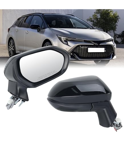 Spieg Passenger Side Mirror For 2020-2024 Toyota Corolla - Power Heated With Blind Spot, Unpainted Black