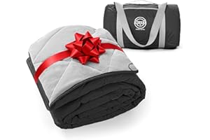 STOVER Large Waterproof Outdoor Stadium Blanket– Extra Thick Soft Fleece Camping Blanket for Travel, Picnics, Sports, Dogs– 79"x55", Warm, Windproof, Sand-Proof, Lightweight, Packable (Onyx Black)