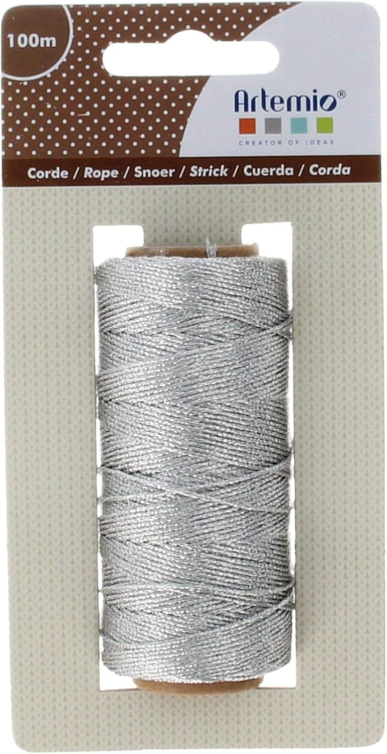 Artemio 13030104 Twine, Textile, Silver, 7 x 4 x 13.5 cm, 7 x 4 x 13,5 cm