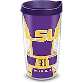 Tervis Made in USA Double Walled Louisiana State University LSU Tigers Insulated Tumbler Cup Keeps Drinks Cold & Hot, Water Bottle, Spirit, 16 oz