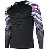 DRHOM Youth Boys Padded Protection Football Goalkeeper Jersey Long Sleeve Goalie Shirt Training Soccer Uniform