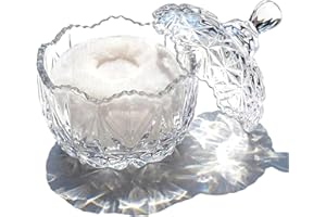 Crystal Dusting Powder Container with Lid - Soft Washable Reusable Jar for Storing Body Powder, Candy, Jewelry, Decorative Ba