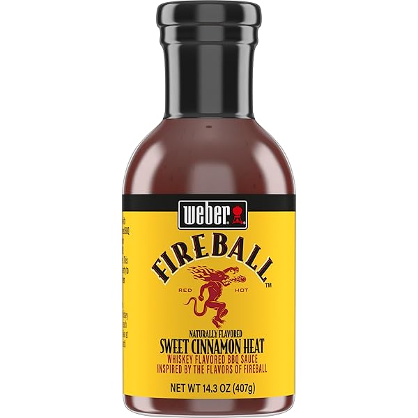 WEBER FIREBALL WHISKEY FLAVORED BBQ SAUCE, 14.3 OZ