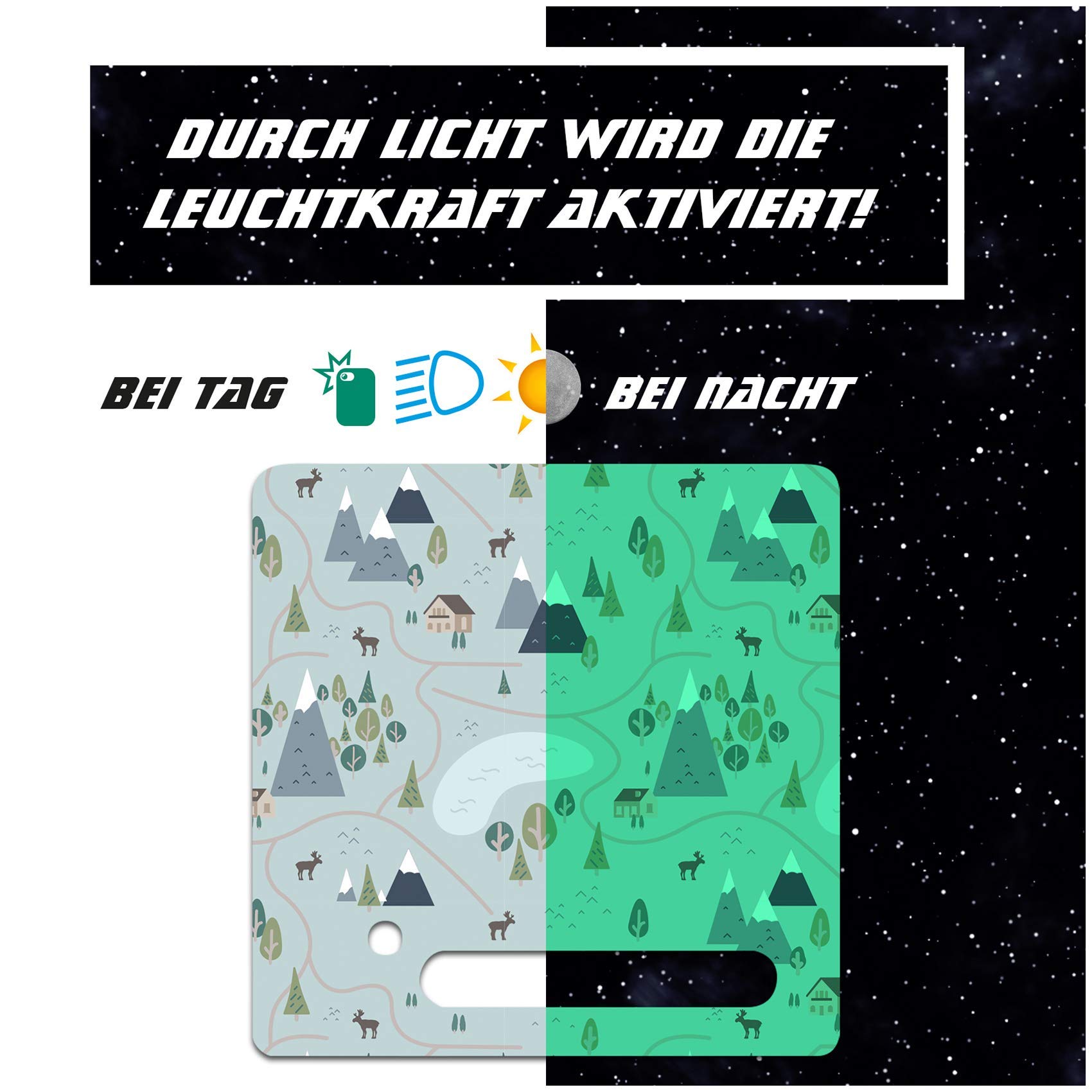 yabaduu Y031 Protective Film Cover Luminous Sticker for Toniebox Perfect Fit Self-Adhesive Child-Friendly Film for Children Toy (No. 7 Landscape Blue, Glow-in-the-Dark)