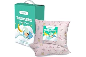 Celeep Organic Toddler Pillows Set- Soft Microfiber Kids Sleeping Pillows - Kids Pillows for Sleeping - Small Pillow with Cotton Cover - Pack of 2