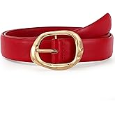 Women Leather Belt for Jeans Pants Ladies Casual Waist Belt Fashion Women Belt with Gold Buckle