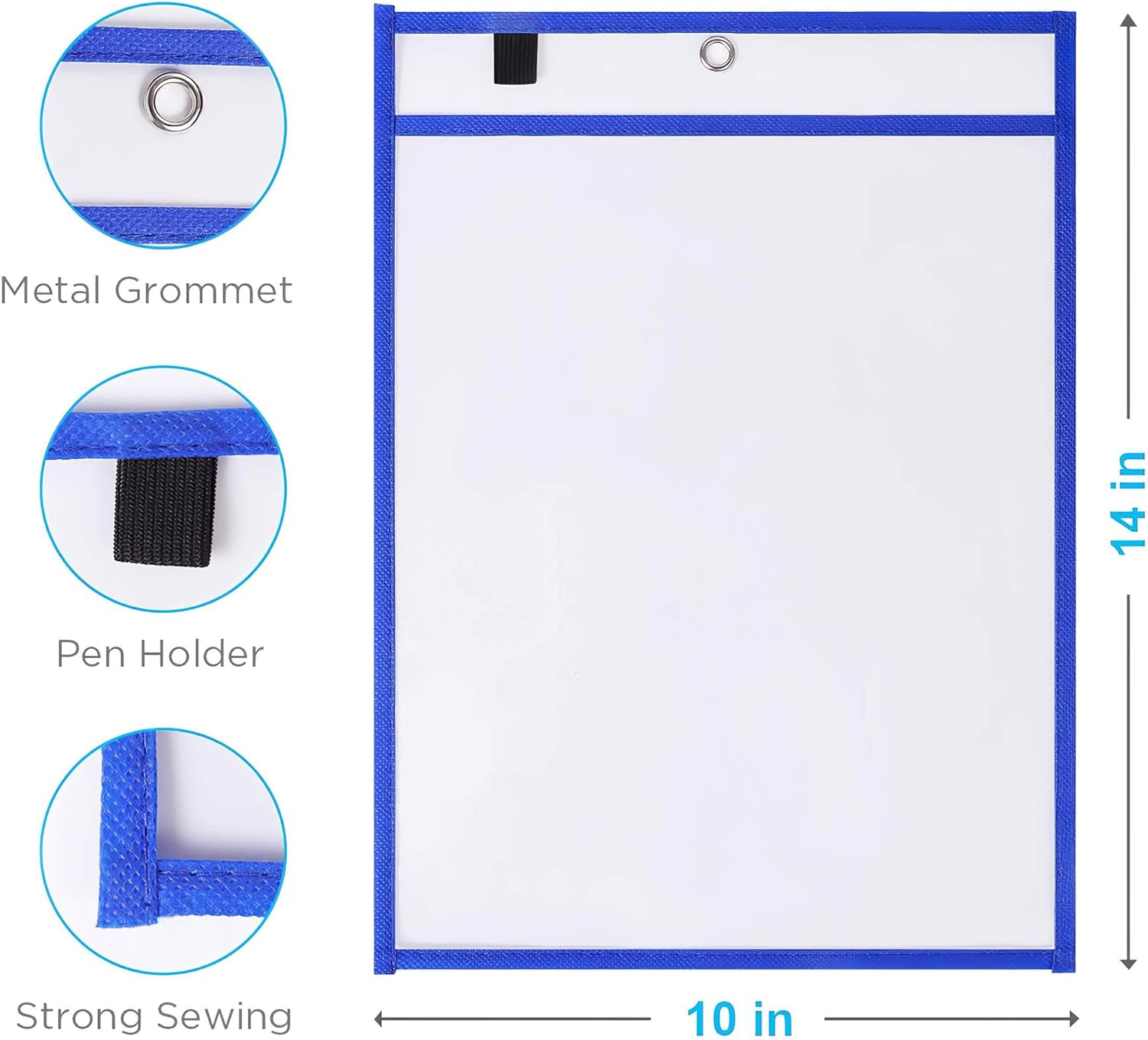 Puroma 35 Pack Dry-Erase Pockets Reusable Plastic Sleeves Assorted Colors Waterproof Pocket with 2 Rings for Classroom, School, Office, Home : Office Products