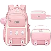 Fitvc Kids Backpacks for Girls - Cute Girls Backpack for Elementary, Middle and High School Students - 18" School Bookbag