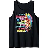 Pisces Girl Black Pisces Zodiac Sign Pisces Birthday Tank Top