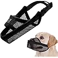 Crazy Felix Nylon Dog Muzzle for Small Medium Large Dogs Poodle Labrador Golden Retriever Doberman, Air Mesh Breathable and Drinkable Pet Mouth Guard for Anti-Biting Chewing Scavenging(Black,M)