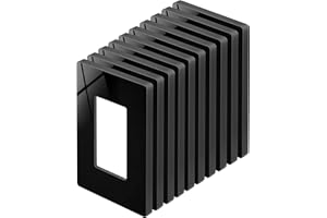 [10 Pack] BESTTEN 1-Gang Black Screwless Wall Plate, Unbreakable Polycarbonate Outlet Cover, Gloss Black Finish, 11.91cm x 7.