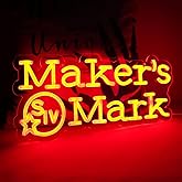 WonderfulLife Maker Mark whiskey Neon Sign for Bar Pub Man Cave and Party decor,Bright Led Light Suitable for Garage Decor or Business Display,5V USB Powered Easy Hanging.