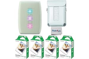 Fujifilm Instax Mini Link 3 Printer Bundle Instax Mini Film (40 Sheets), Instax Mini Link 3 Protective Case (Sage Green)
