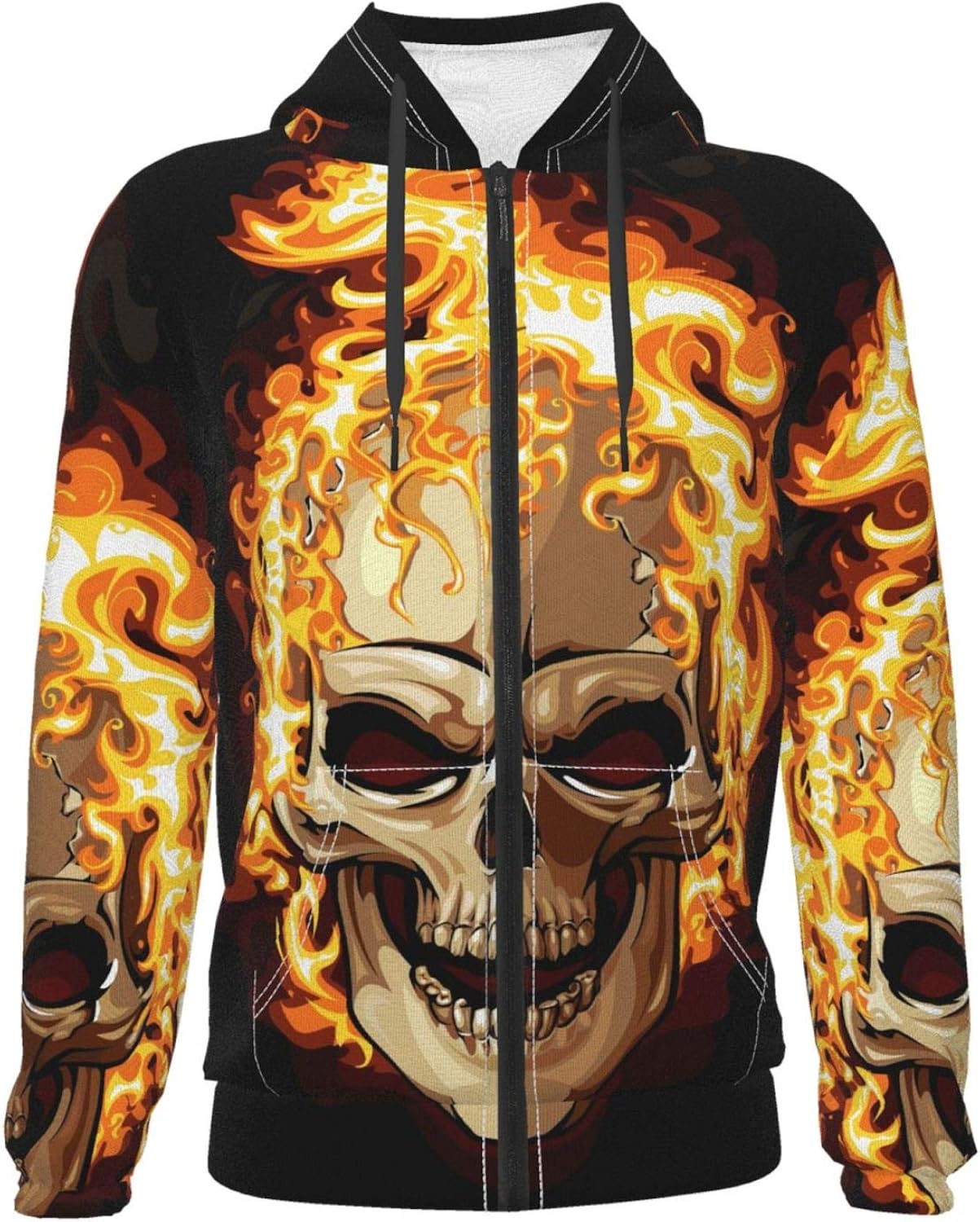 flaming skull hoodie