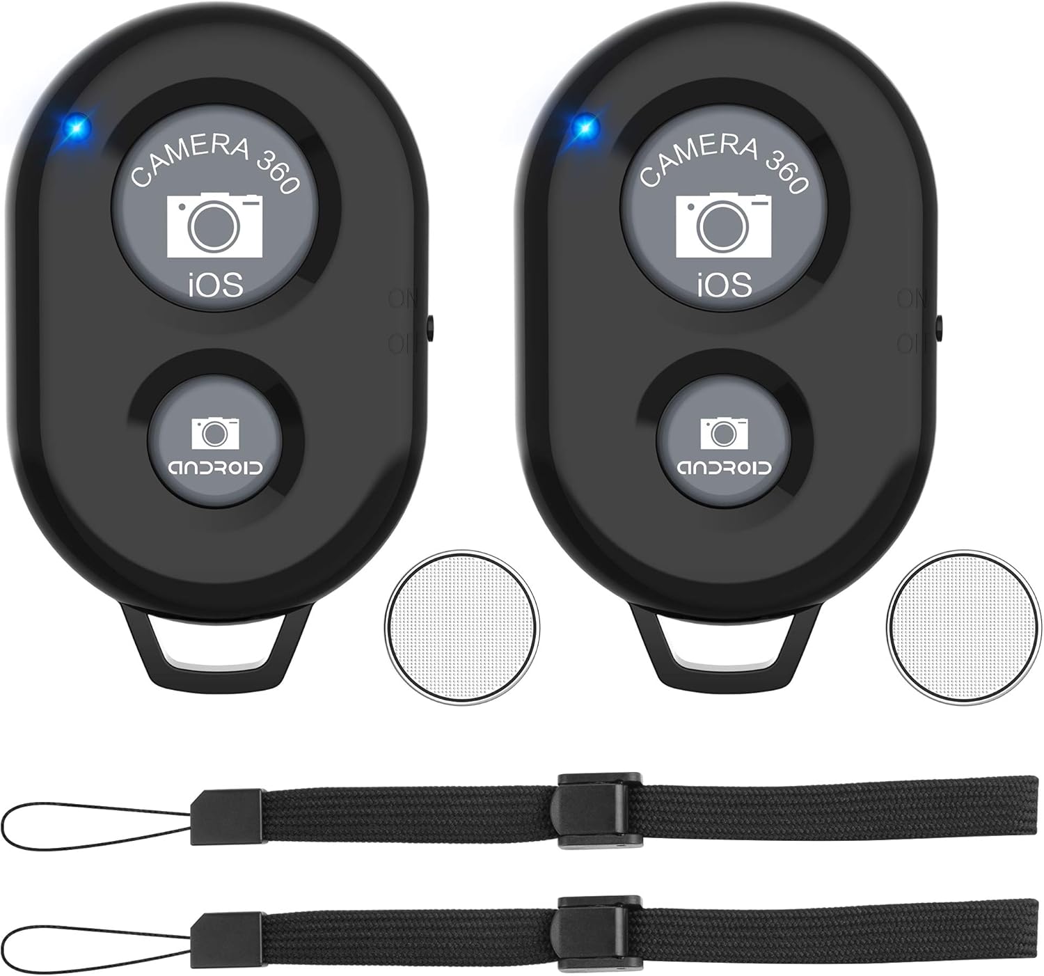 Bluetooth Camera Remote Shutter for Smartphones (2 Pack), zttopo Wireless Camera Remote Control Compatible with iPhone/Android Cell Phone - Create Amazing Photos and Selfies, Wrist Strap Included: Camera & Photo