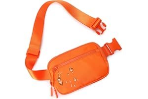 WESTBRONCO Fanny Packs for Women Men, Belt Bag with 4 Zipper Pockets, Fashion Waist Packs, Lightweight Crossbody Bags with Adjustable Strap for Workout/Running/Hiking (Orange)
