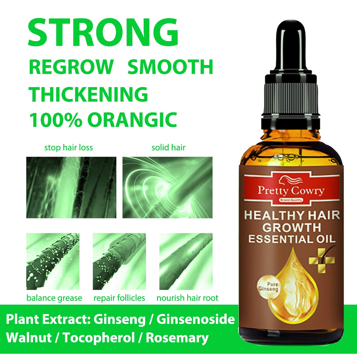 Healthy Hair Growth Essential Oil -Hair Serum Loss Treatment Thinning Therapy for Men Women Stronger Thicker Hair, Stimulate Hair Follicles to Stop Hair Loss, Regrow Hair, All Hair Type (50ml)