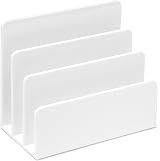 Osco White High Gloss 3-Slot Letter Holder Desk Organiser view 1