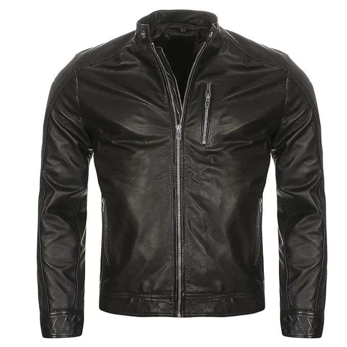 Höhenhorn Herren Lederjacke Echt Leder Biker H1000 Jacke Lammleder Echtleder