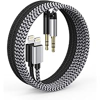 iPhone Aux Cord, [2pack/3ft] Lightning to 3.5mm Audio Auxiliary Cable for iPhone 14 13 12 11 Pro Max Xs Xr 8 7 Plus, iPad min