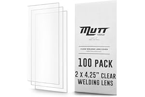 AMERICAN MUTT TOOLS Mutt Tools 100 Pack of Clear Welding Lenses 2x4.25" – .04” Thick 2x4 Clear Welding Lens – Fits Most Standard Size Helmets, 2x4-1/4”