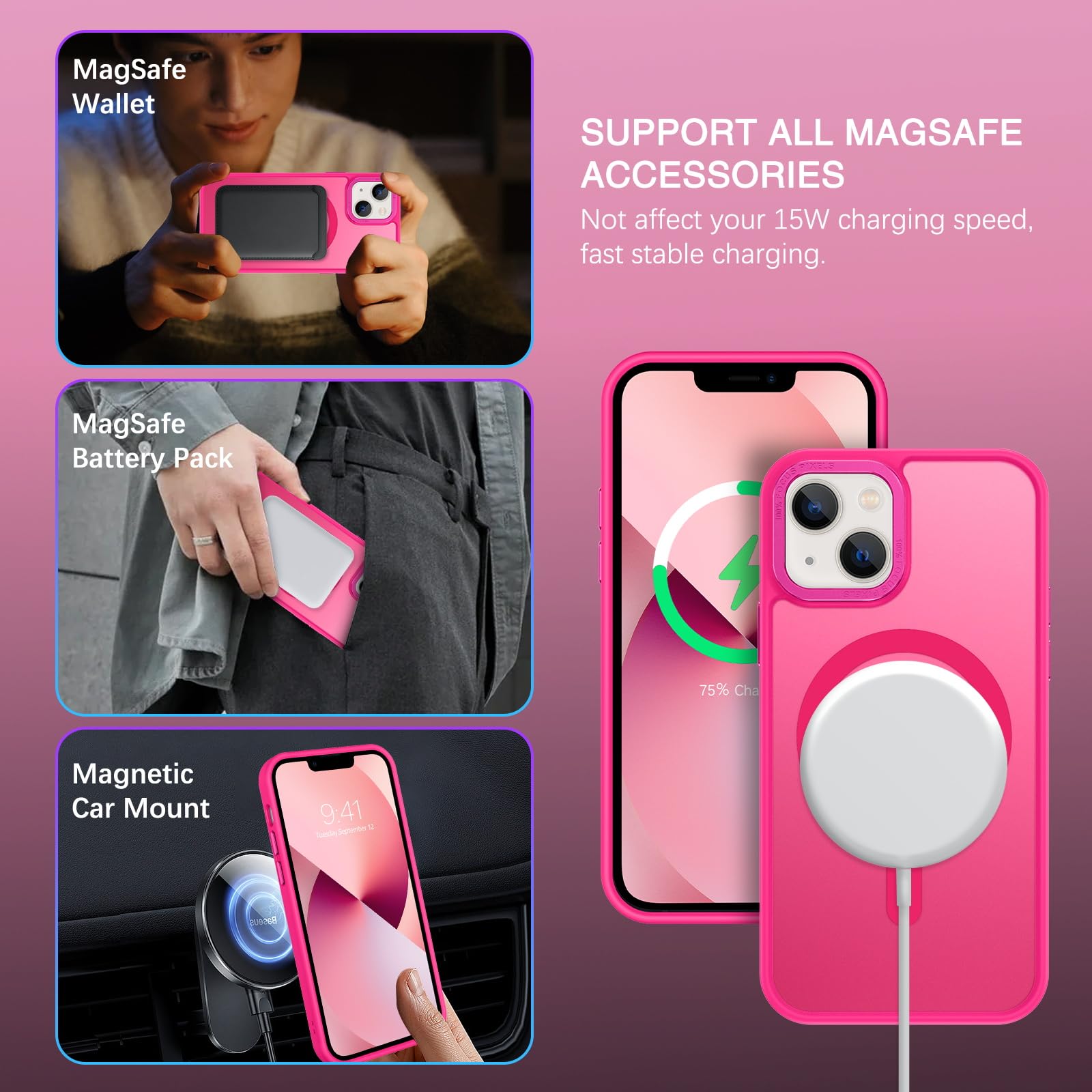 BENTOBEN for iPhone 13 Mini Phone Case, iPhone 13 Mini Case [Compatible with Magsafe] Translucent Matte Magnetic Slim Thin Shockproof Women Men Protective Cases Cover 5.4