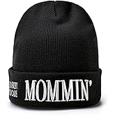 Diskebuiss Mommin' Hat Funny Beanie for Women for Mom & Mama, Winter Warm & Soft Knit Hats