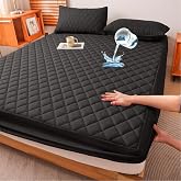 WESLEEPER Mattress Protector Waterproof Mattress Protector Mattress Bed Cover Super Soft Breathable Machine Washable Cover for Home, Bedroom, Hotel (Black, Queen)