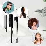 Dacitiery 3 Pcs Slick Brush Set Hair Teasing Edge Control Rat Tail Comb view 7
