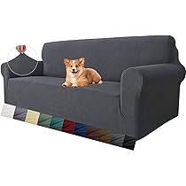 Ystyle Housse Assise Canapé Extensible 2 Places Gris Clair - Protection Antidérapante Coussins Canapé