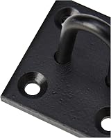 Merriway BH04490 8mm Heavy Duty Steel Staple on Plate for Chain 50x50mm Black view 2