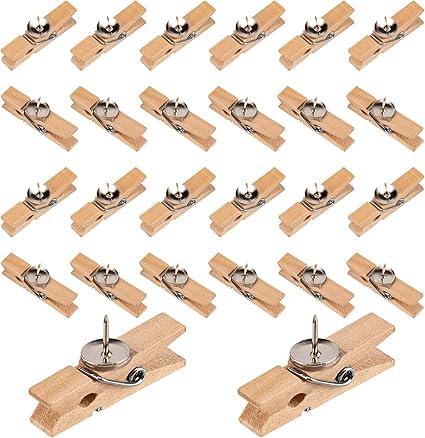 Amazon Aiex プッシュピンクリップ 50個 木製クリップ付きプッシュピン 画鋲 ノベルティプッシュピンタック コルクボード ファイル 地図 ノート 写真 学校 オフィス 家庭用品用 机上用品 文具収納 文房具 オフィス用品