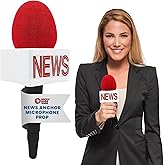 Nicky Bigs Novelties Fake Microphone Prop, Fake News Mic, Foam Microphone, News Microphones, Funny Movie Props