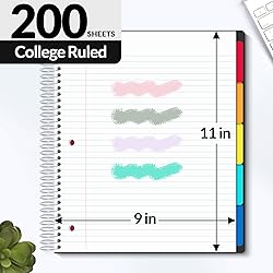 SUNEE 5 Subject Notebook College Ruled - 400