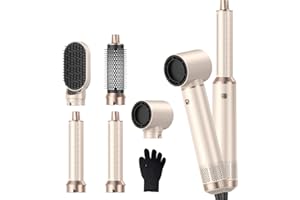 TRYLATER 5 in 1 Hair Dryer Brush, Negative Ion Air Styler Wrap Hair Styler Upgrade Blow Dryer Brush Air Curler for Hair, Blowout Brush Set As A Gift for Straight/Curl/Drying/Smoothing