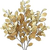 Arborus 32" Artificial Fall Euonymus Leaves Branches with Flower Seeds, 3 Pcs Faux Autumn Leaf Greenery Stems Plants for Home Floral Arrangements, Wedding Centerpieces, Party & Harvest Decor, Yellow