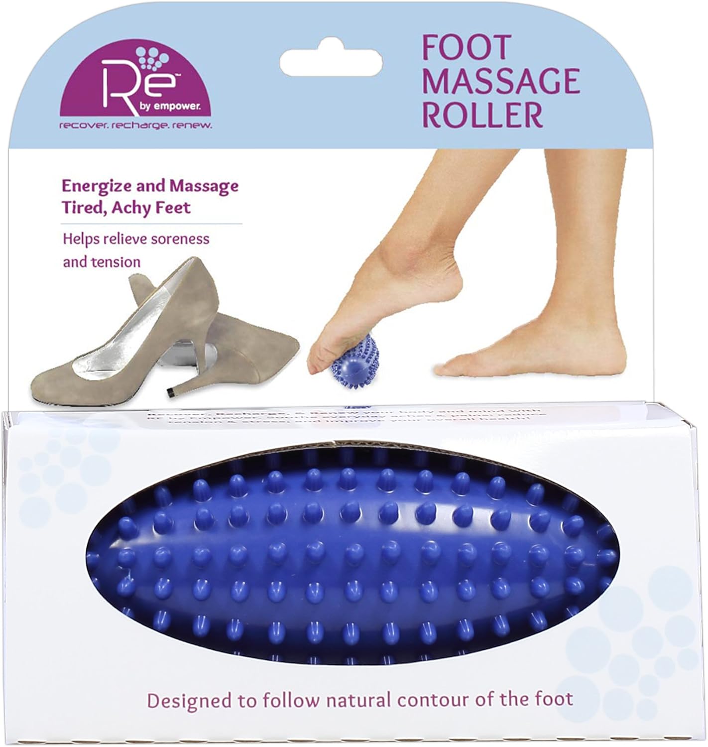 Empower Foot Massage Roller for Pain, Soreness Relief Blue