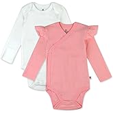 HonestBaby baby-girls 2-piece Long Sleeve and Ruffle Bodysuits