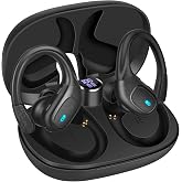 IPXOZO Wireless Earbuds, Bluetooth Headphones Over-Ear Stereo Wireless Earpieces with Charging Case Mics LED Battery Display, Waterproof Sports Wireless Ear Buds for Sports/Workout/Gym/Running