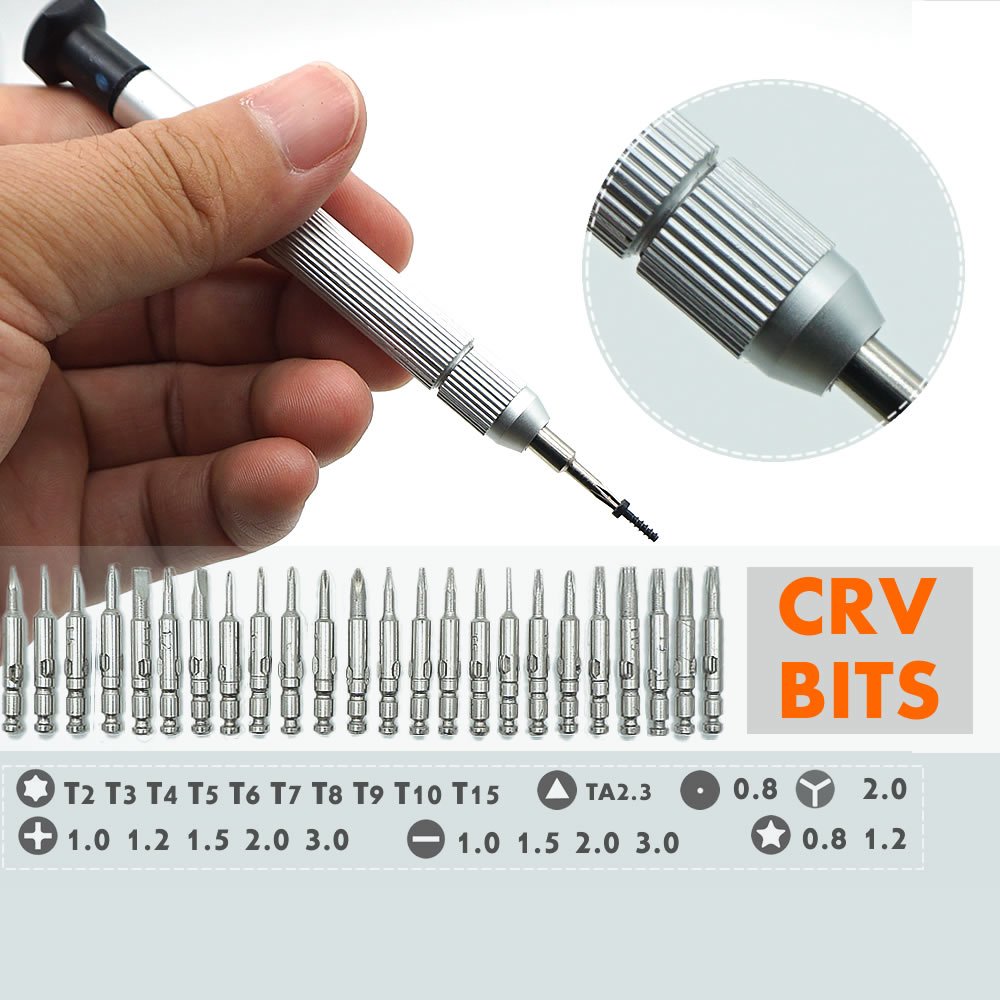 27 in 1 Small Precision Screwdriver Set, Torx Phillips Pentalobe Triwing Screwdriver Bit Set with Magnetizer,Portable Repair Tool Kit for iPhone,Macbook,iPad,Laptop & Glasses